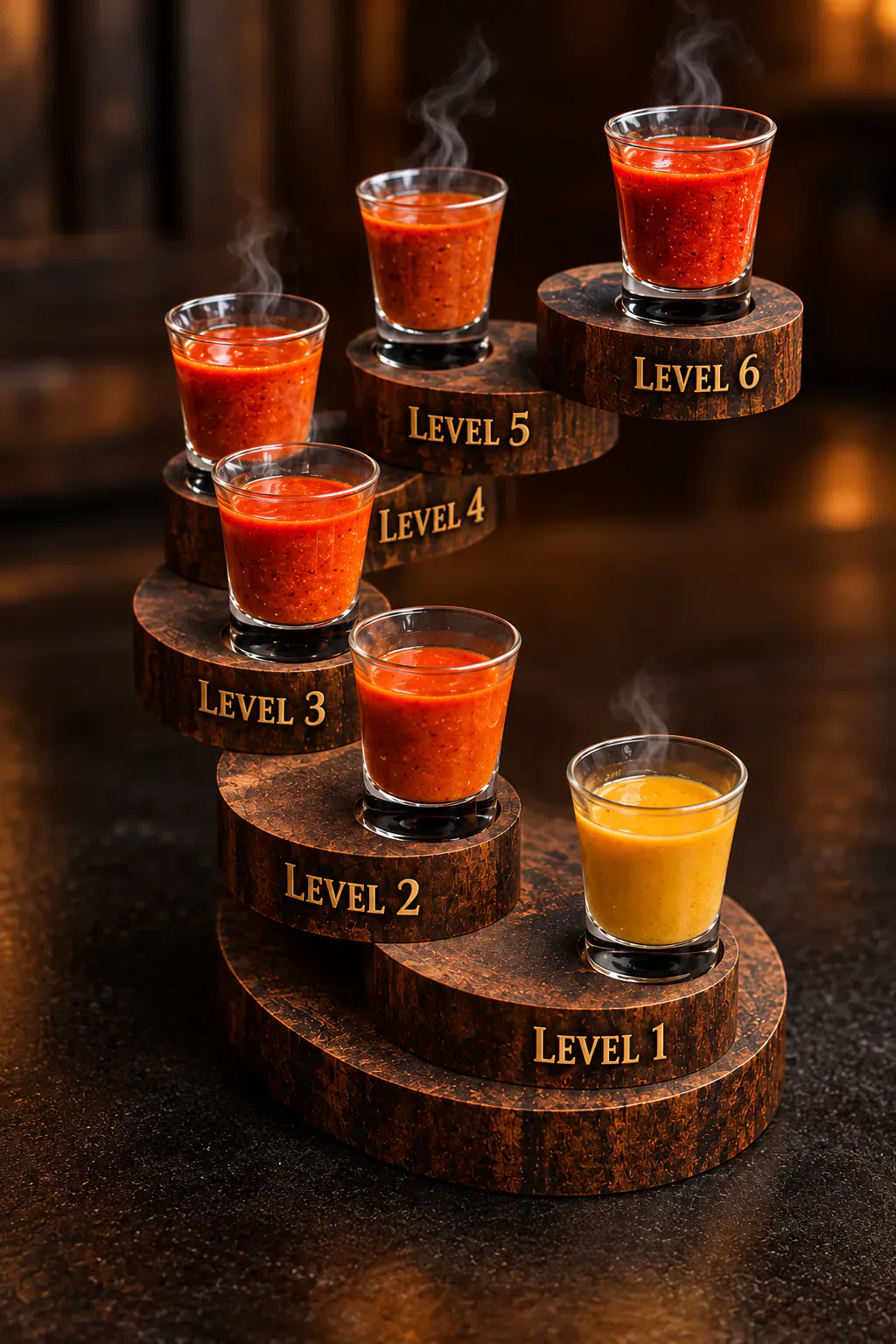 Lagnaa chilli levels 1 to 6 curry shots